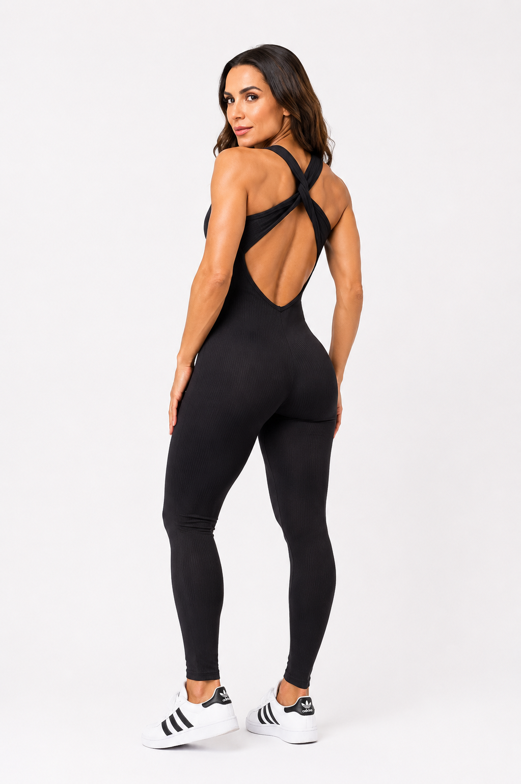 Macacão Fitness Canelado Essence Preto - Imagem 2