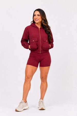 Jaqueta Fitness Urban com Capuz e Bolsos